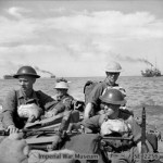 British troops in a landing craft make their way ashore on Ramree Island