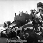 A crashed Grumman Hellcat of 804 Squadron